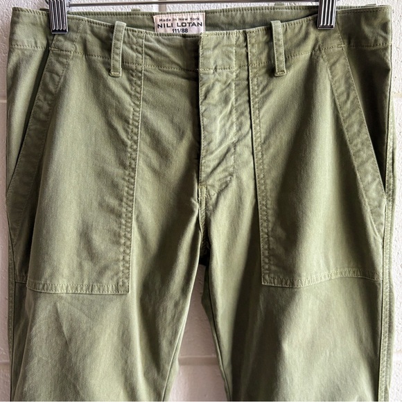 Nili Lotan Cargo Utility Cropped Pants Size 2 Olive Green Jogger Made in USA - Picture 3 of 13